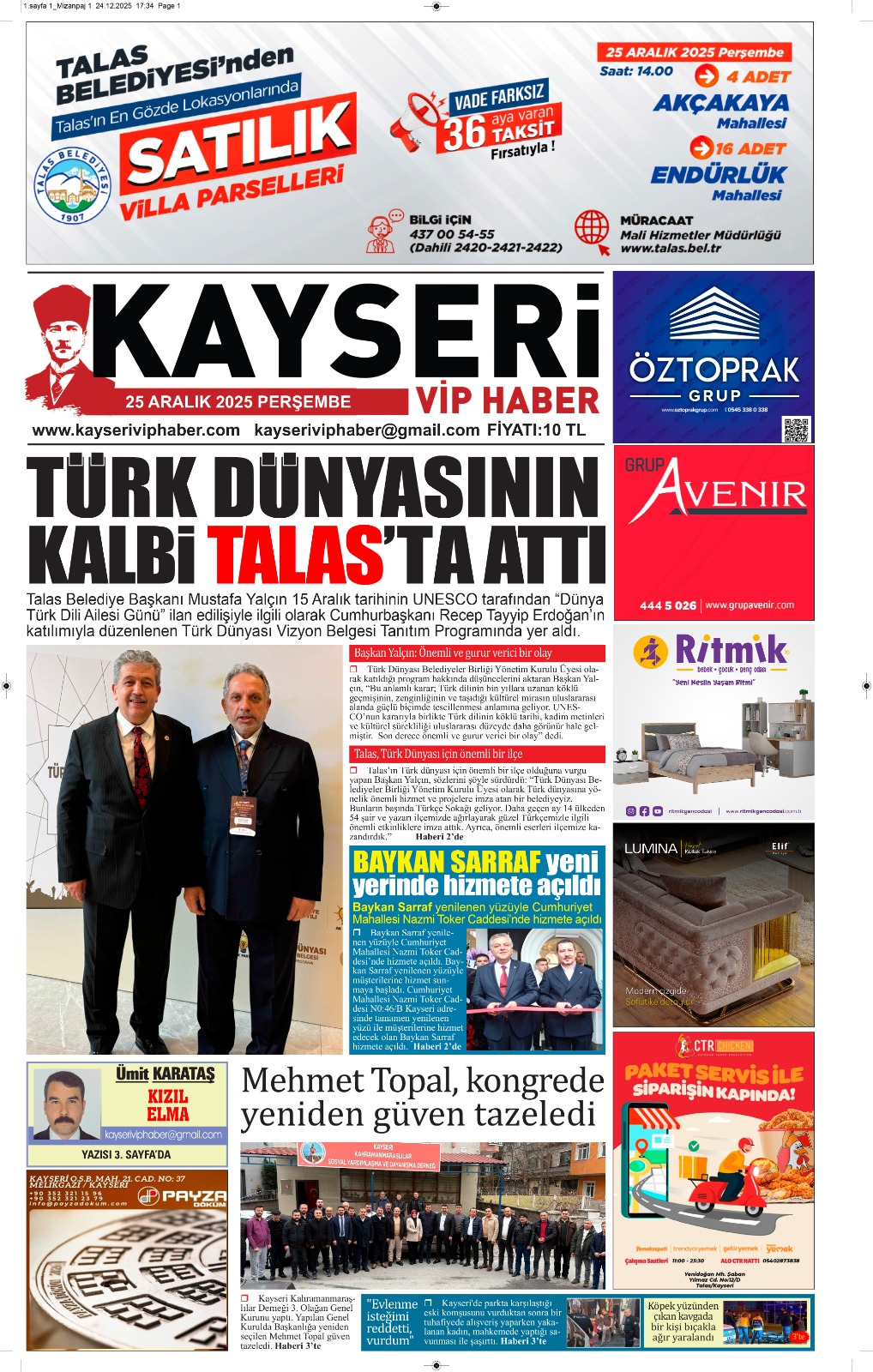 25 Aralık 2025 Perşembe