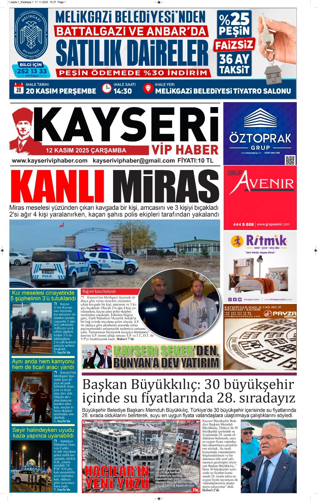 12 Kasım 2025 Çarşamba