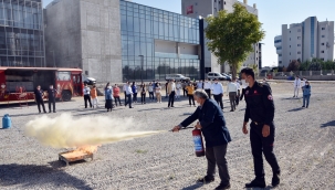 KTO personeli uygulamalı yangın tatbikatı yaptı