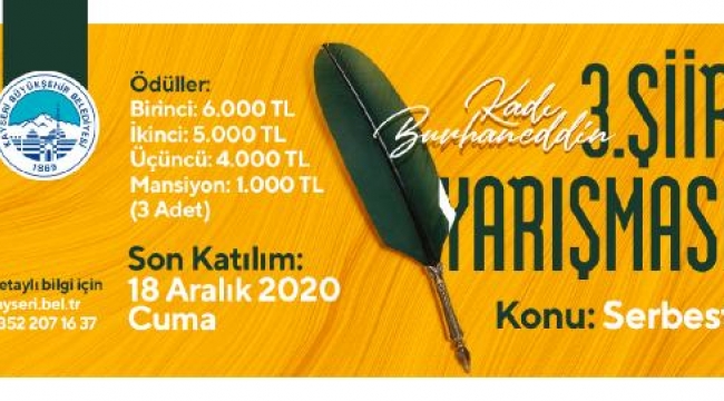 Kadı Burhaneddin'in anısına şiir yarışması