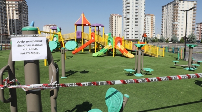Kocasinan Belediyesi parklarda Koronavirüs önlemi aldı