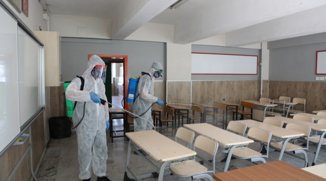 Melikgazi'de okullar hijyenik olarak eğitime hazırlandı