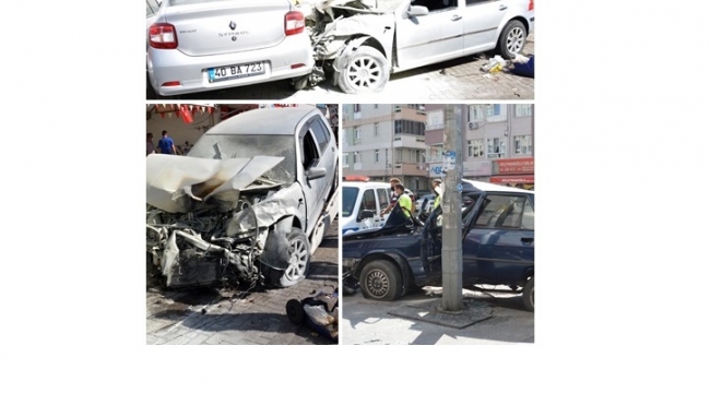 Park halindeki araçlara çarptı: 2 yaralı