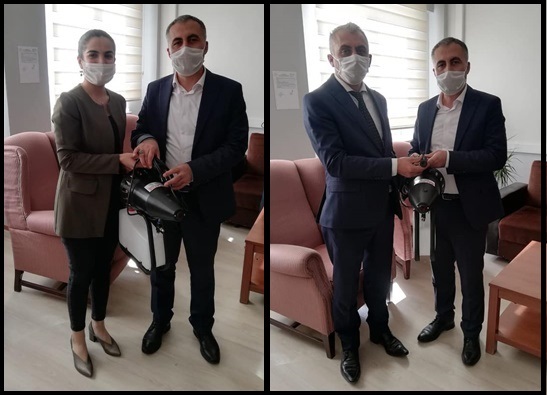 BAKİ BAYRAK'TAN OKULLARA DEZENFEKTAN MAKİNESİ