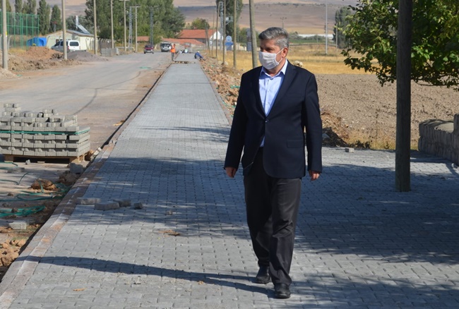 BÜNYAN'DA YAYA KALDIRIMI TAMAMLANDI