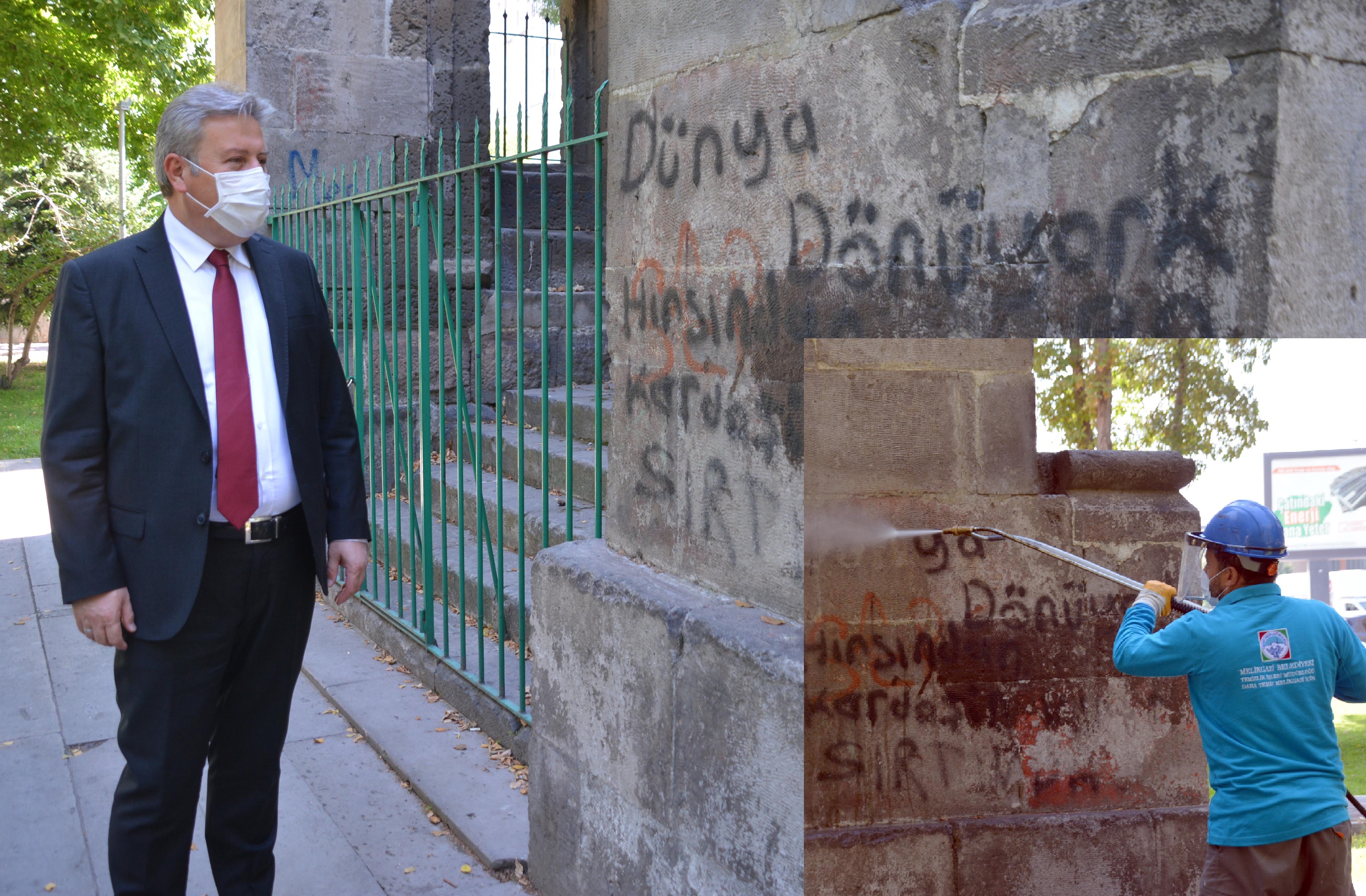 TARİHİ YAPILAR BASINÇLI KUVARS KUMU İLE TEMİZLENİYOR