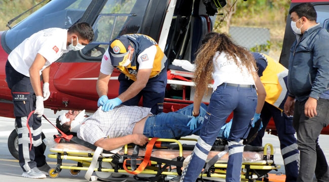 YARALI AMBULANS HELİKOPTERLE SEVK EDİLDİ