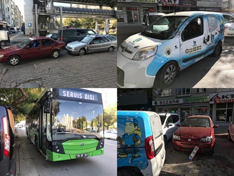 ZİNCİRLEME KAZA 5 ARAÇ HASARLI