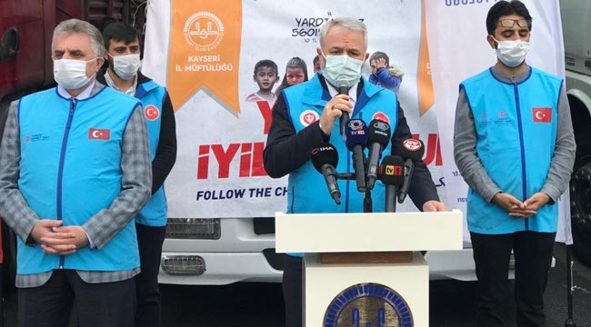 13 TIR YARDIM YOLA ÇIKTI