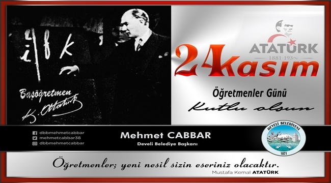 BAŞKAN CABBAR, 24 KASIM MESAJI YAYINLADI