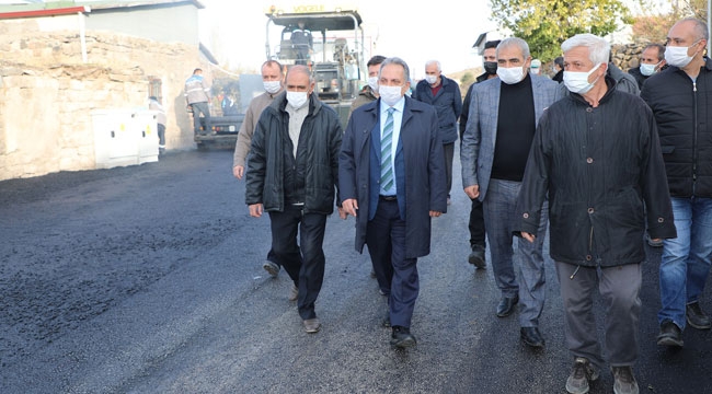 TALAS'TA SOĞUK GÜNDE SICAK ASFALT ÇALIŞMASI