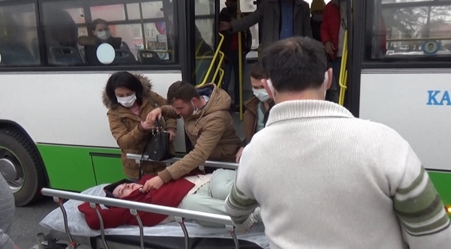 ŞOFÖR GÜZERGAHTAN ÇIKIP HASTANEYE GÖTÜRDÜ