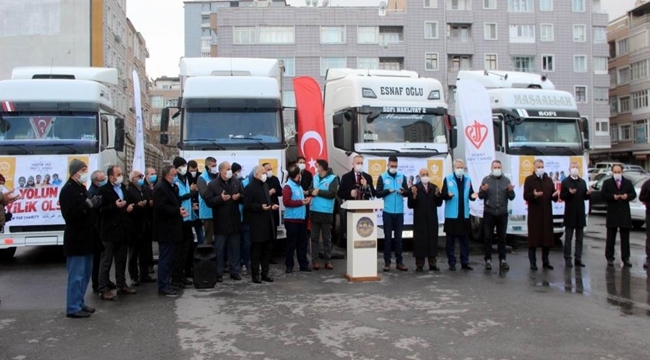 SURİYE'YE 5 TIR YARDIM