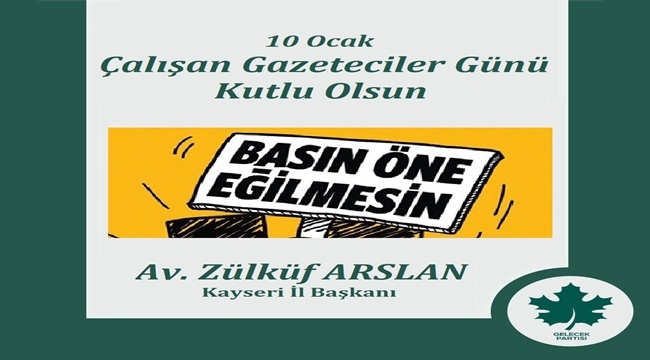 ZÜLKÜF ARSLAN'DAN KUTLAMA MESAJI