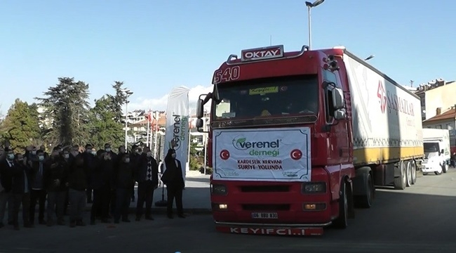 DEVELİ'DEN 1600 PAKETLİK YARDIM TIRI YOLA ÇIKTI