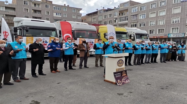 SURİYE'YE 6 TIR YARDIM YOLA ÇIKTI