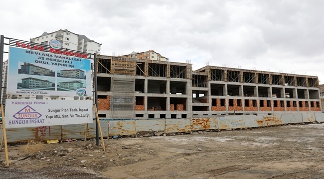 32 DERSLİKLİ OKUL İNŞAATI DEVAM EDİYOR