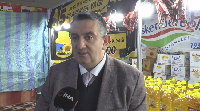 YÖRESEL ÜRÜNLER FUARINDA AYÇİÇEK YAĞI 49 TL