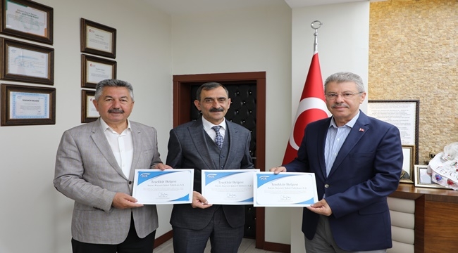 KAYSERİ ŞEKER TEŞEKKÜR BELGESİNE LAYIK GÖRÜLDÜ