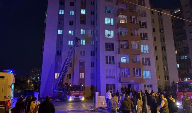 BİNANIN KORİDORUNDA YANGIN ÇIKTI