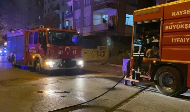 KAYSERİ'DE BODRUM KATINDA YANGIN