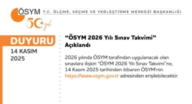 ÖSYM SINAV TAKVİMİ AÇIKLANDI