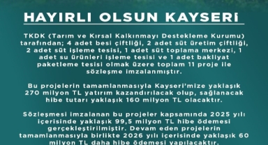 KAYSERİ'YE 270 MİLYON TL'LİK 11 PROJE MÜJDESİ