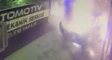 KAZALI OTOMOBİL ALEV ALDI