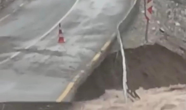 KAYSERİ'DE SEL YOLU ÇÖKERTTİ