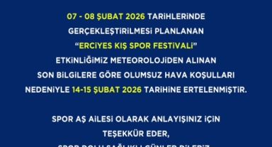 KIŞ SPOR FESTİVALİ 14-15 ŞUBAT'A ERTELENDİ