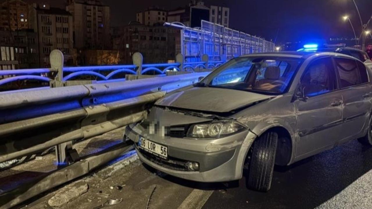 ALKOLLÜ SÜRÜCÜ BARİYERLERE GİRDİ