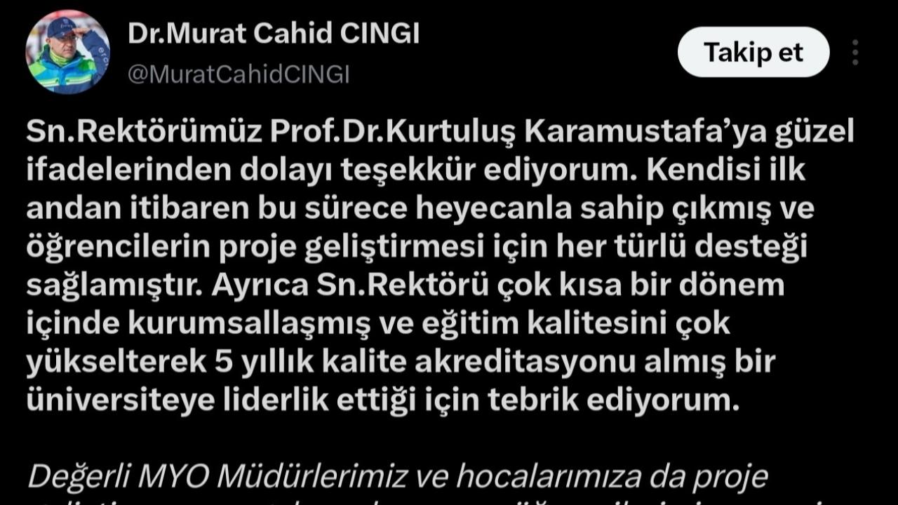 CINGI’DAN START-UP TEŞEKKÜRÜ