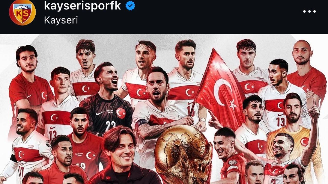 KAYSERİSPOR'DAN MİLLİ TEBRİK