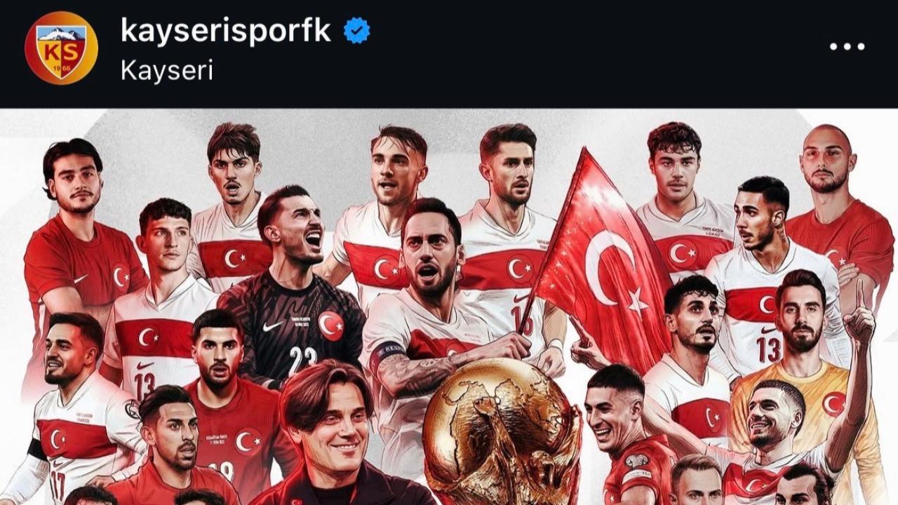 KAYSERİSPOR'DAN MİLLİ TEBRİK