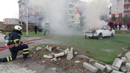 SORGUN İTFAİYESİ YANGIN TATBİKATINDA TAM NOT ALDI