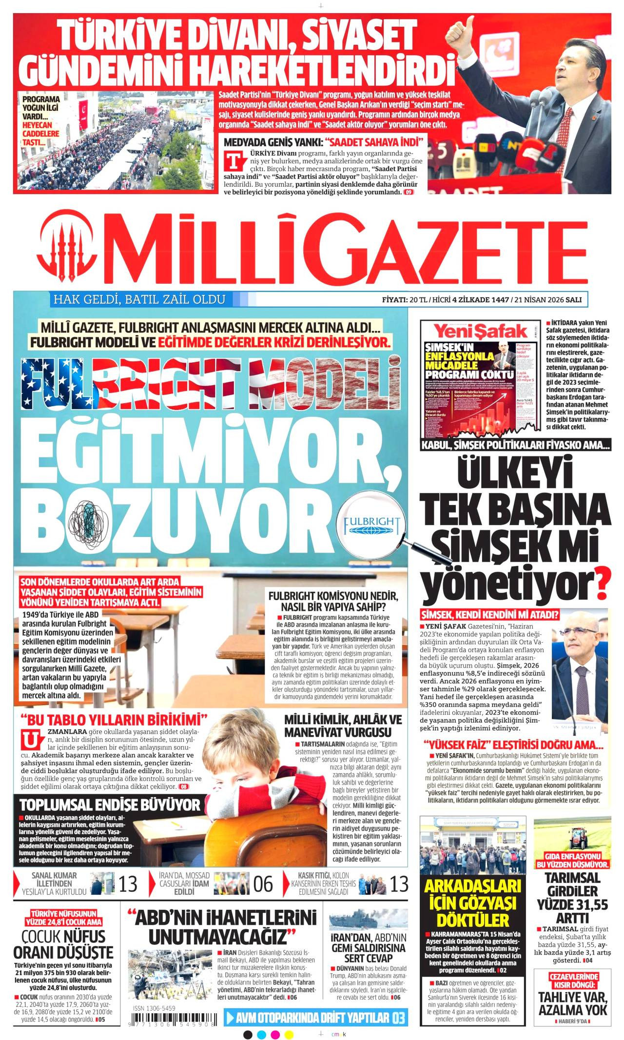 Milli Gazete Gazete Manşeti