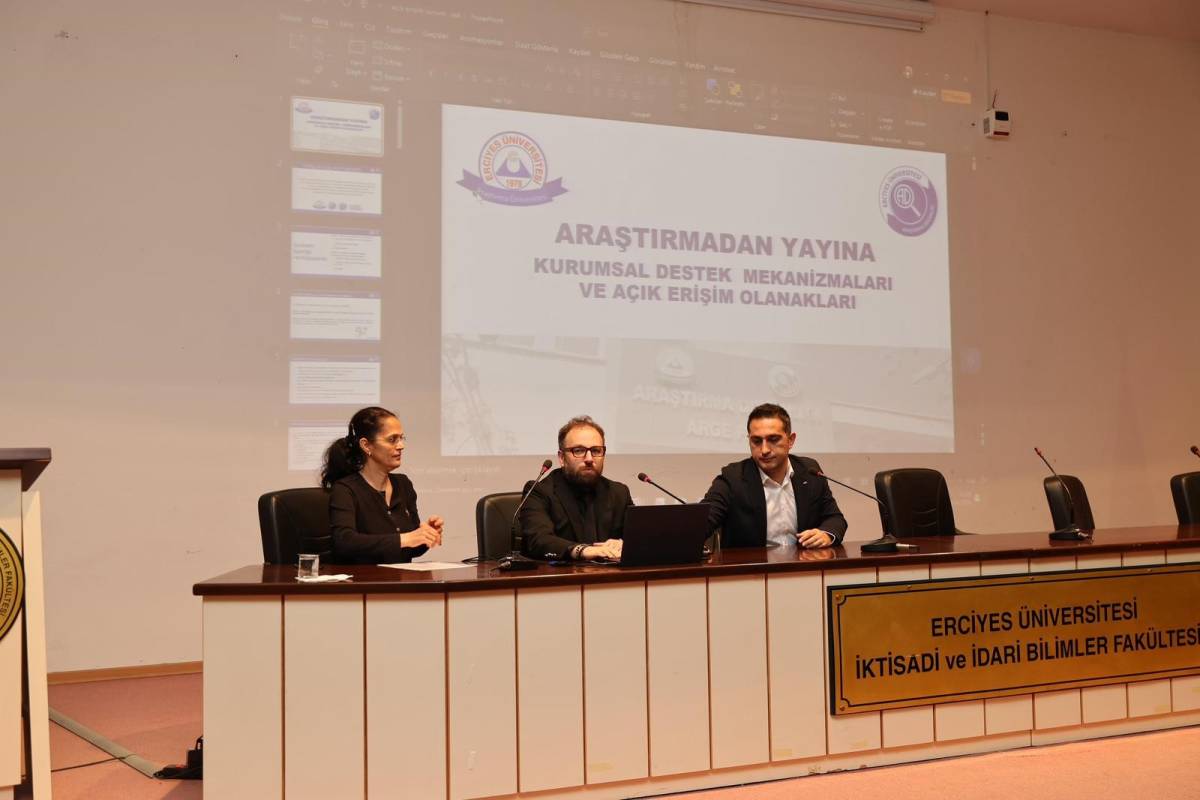 ERÜ’DE ‘ARAŞTIRMADAN YAYINA KURUMSAL DESTEK MEKANİZMALARI VE AÇIK ERİŞİM OLANAKLARI’ ANLATILDI