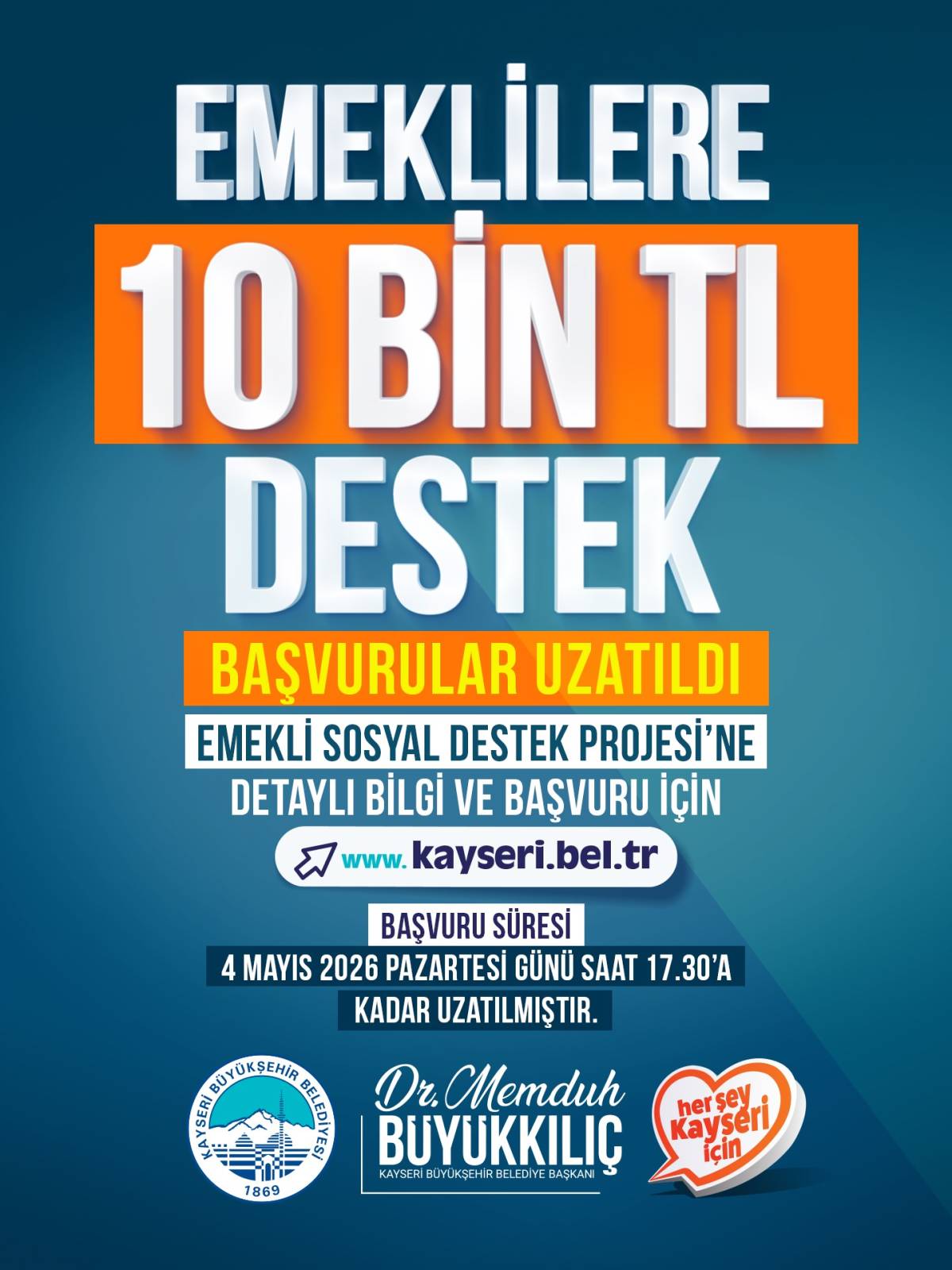 EMEKLİLERE 10 BİN TL DESTEK BAŞVURU SÜRESİ UZATILDI